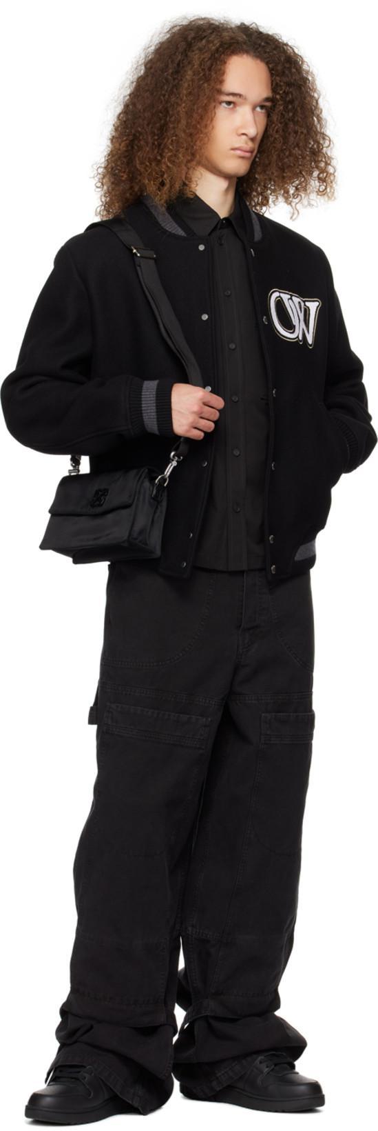 OFF-WHITE Out Of Office Black Low Top Sneakers With Arrow Patch In Leather Man In Multi