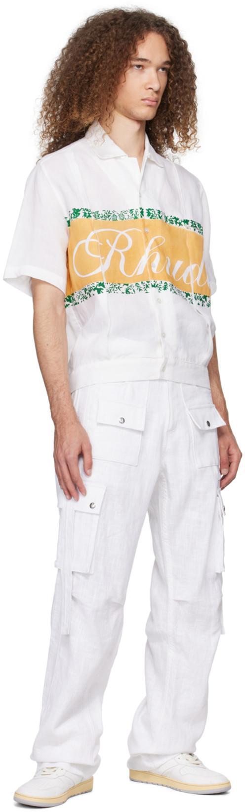 RHUDE Linen Cuban Shirt In White