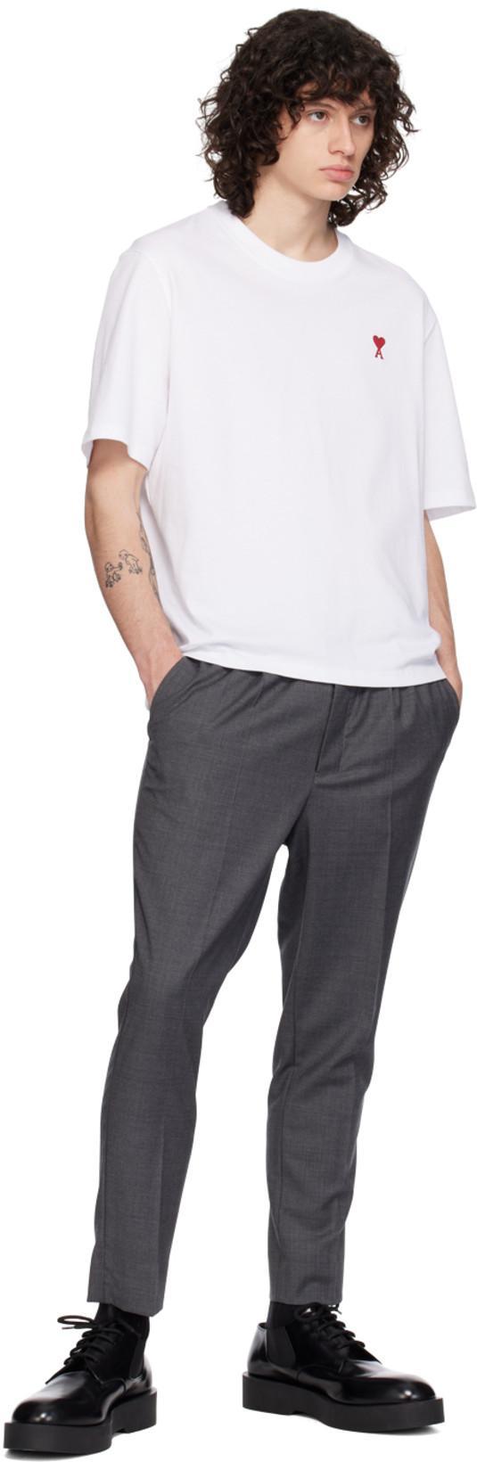 AMI ALEXANDRE MATTIUSSI Ami Paris Ami De Coeur White Oversize T Shirt