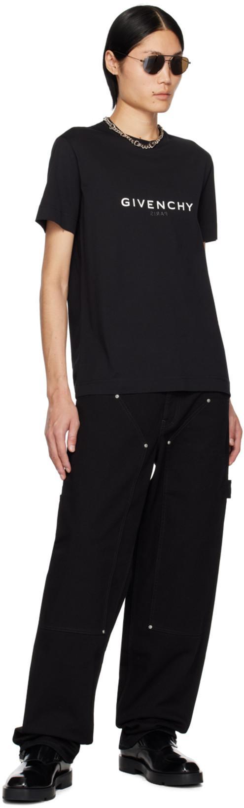 GIVENCHY Logo Print Cotton T-shirt In Black