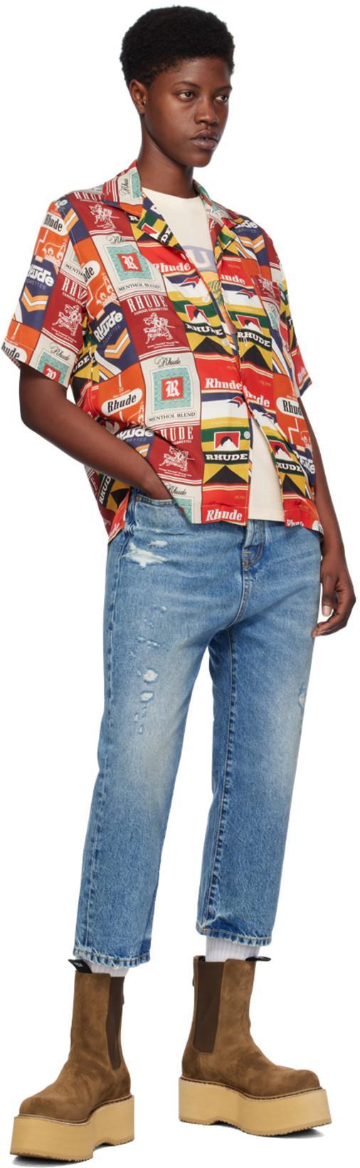 RHUDE Multicolor Cigaretta Shirt In 0362 Red Multi
