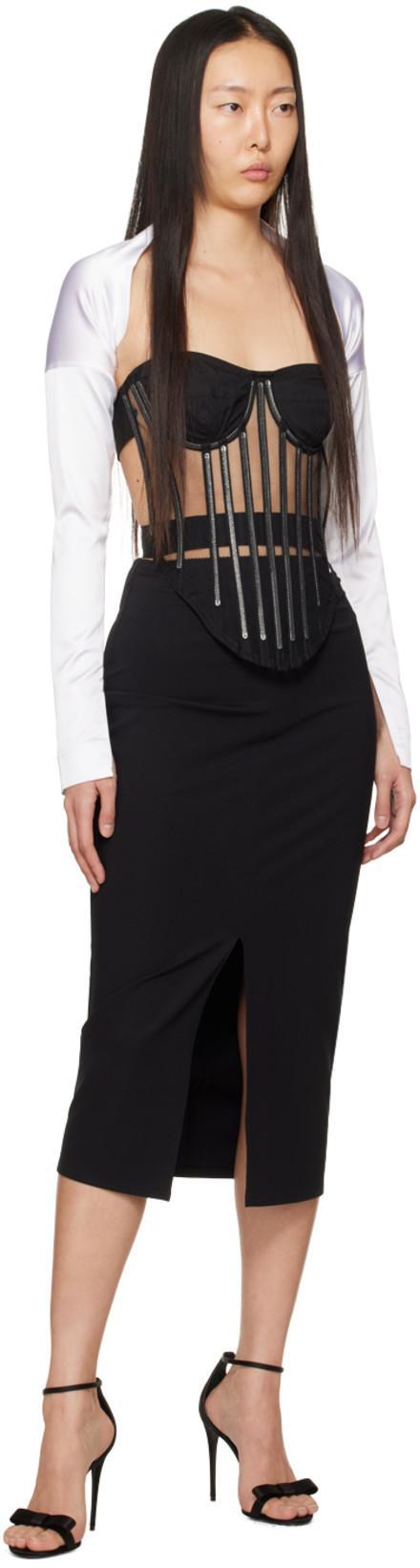 DOLCE & GABBANA Dolce&gabbana Black Wool Blend Midi Pencil Skirt
