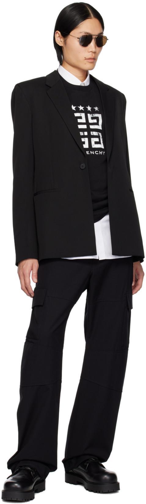 GIVENCHY Black Notched Blazer In 001-black