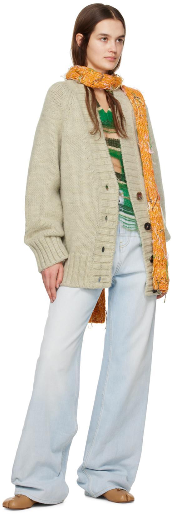 MAISON MARGIELA Cut-out Wide Leg Jeans In Blue