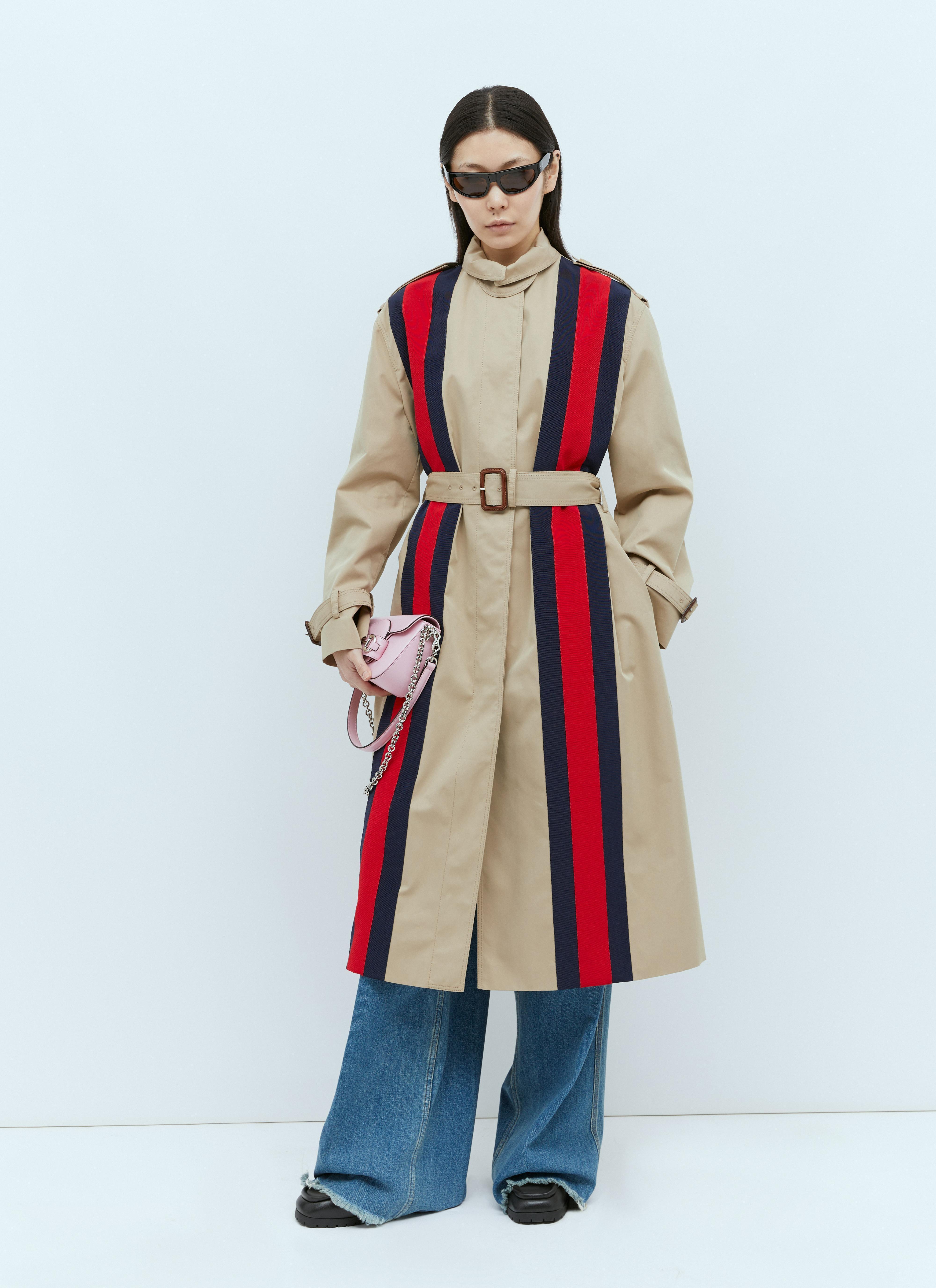 GUCCI Cotton Blend Gabardine Coat In Brown