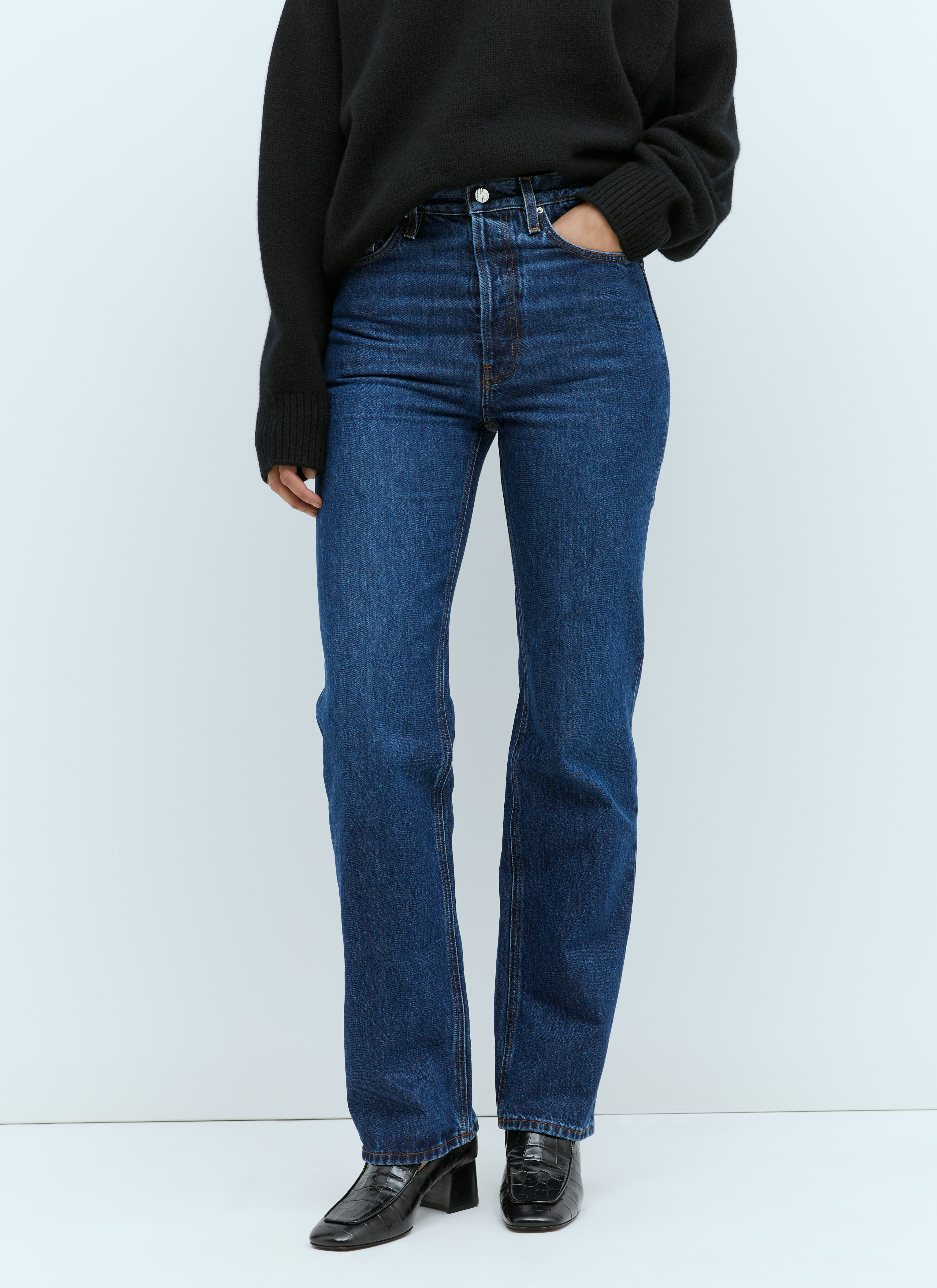TOTÊME Belt-looped Straight-leg Jeans In Blue