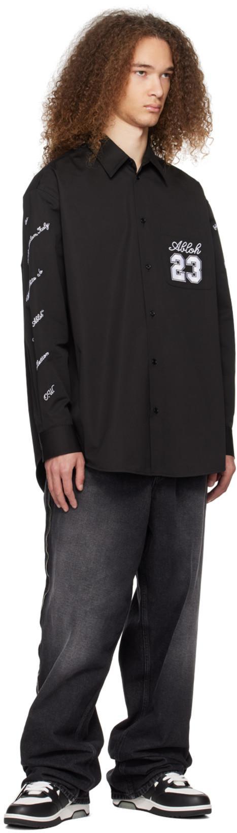 OFF-WHITE Logo 23 Cotton Overshirt In Black
