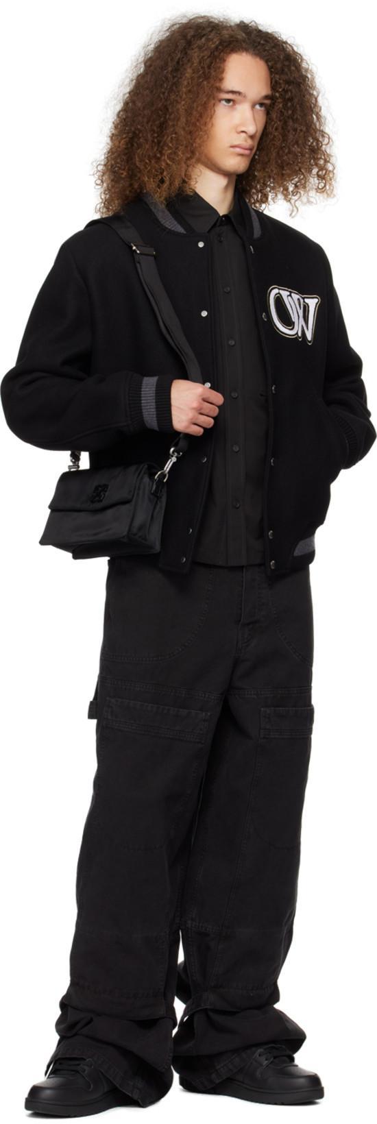 OFF-WHITE Out Of Office Black Low Top Sneakers With Arrow Patch In Leather Man In Multi