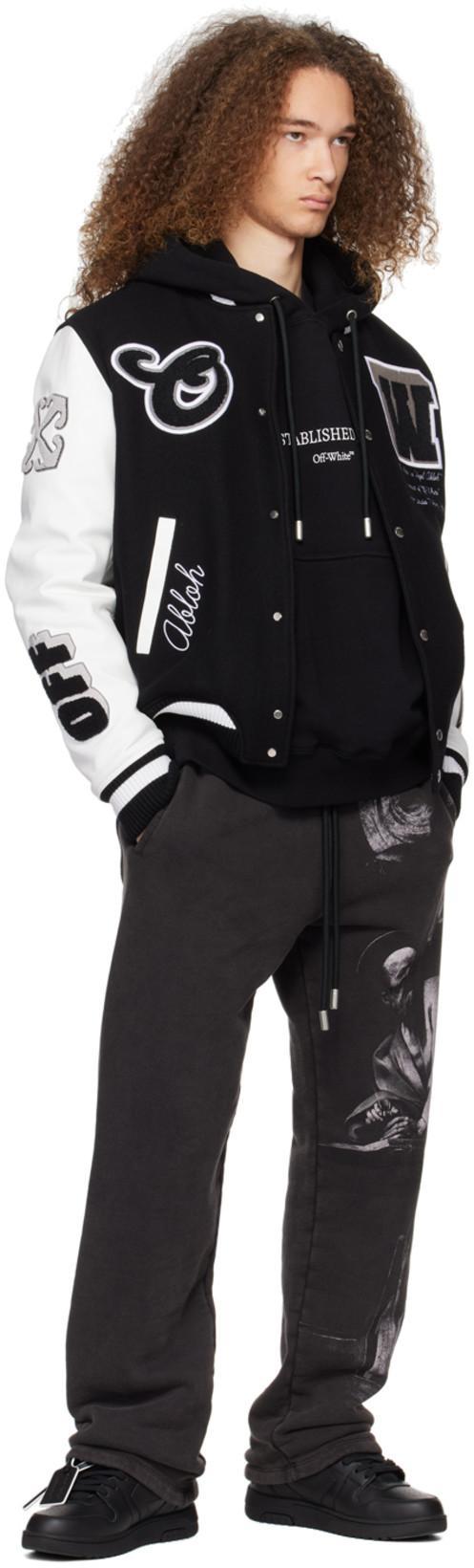 OFF-WHITE Out Of Office Black Low Top Sneakers With Arrow Patch In Leather Man In Multi