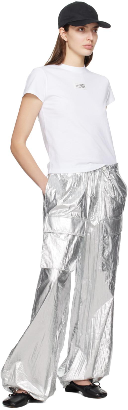 MM6 MAISON MARGIELA Mm6 By Maison Margiela Numeric Cotton Jersey T-shirt In White