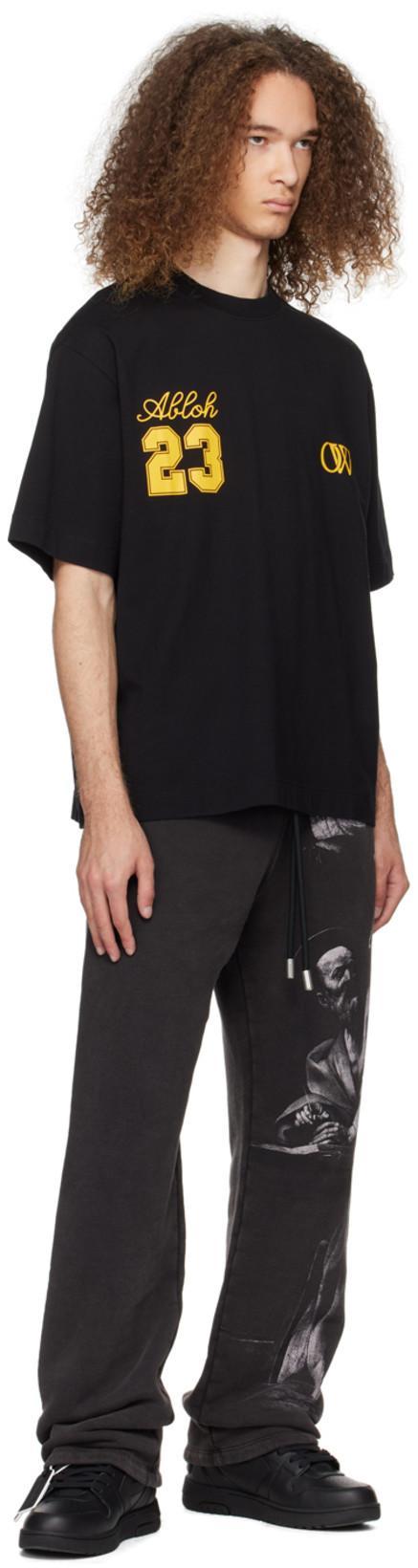 OFF-WHITE Out Of Office Black Low Top Sneakers With Arrow Patch In Leather Man In Multi