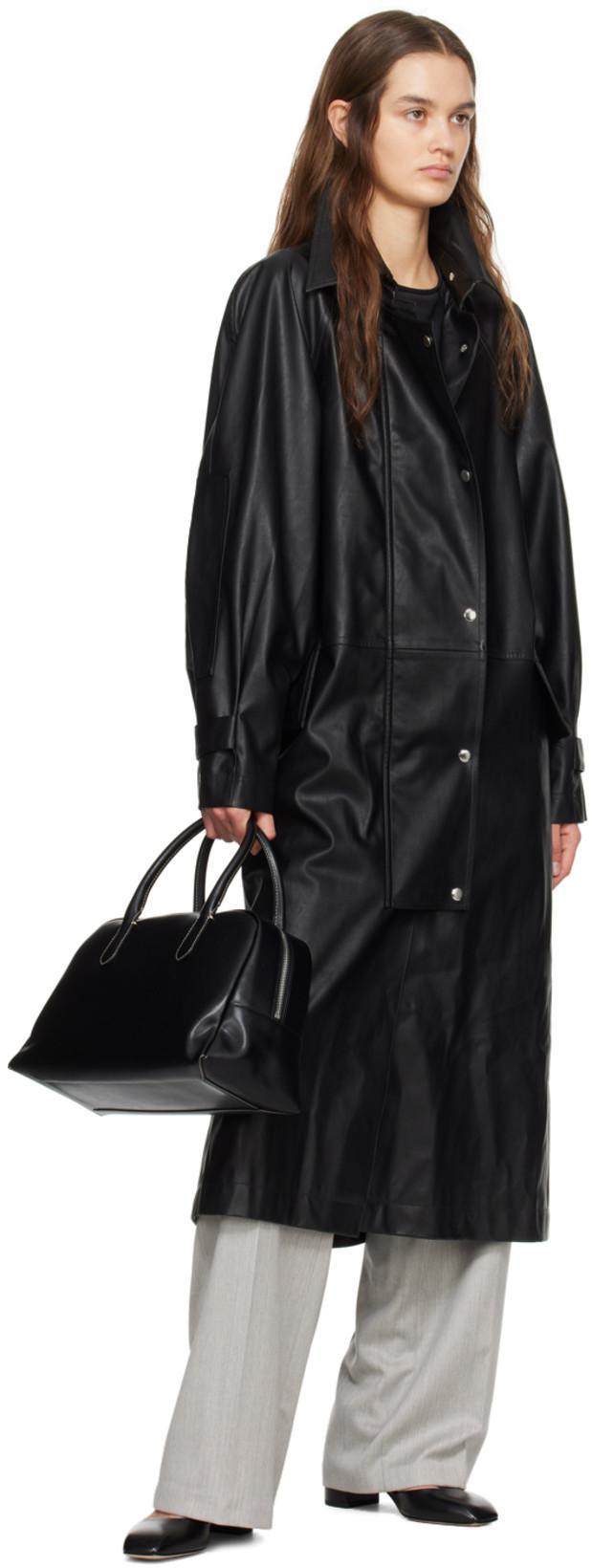 AEYDE 45mm Magda Nappa Leather Heels In Black