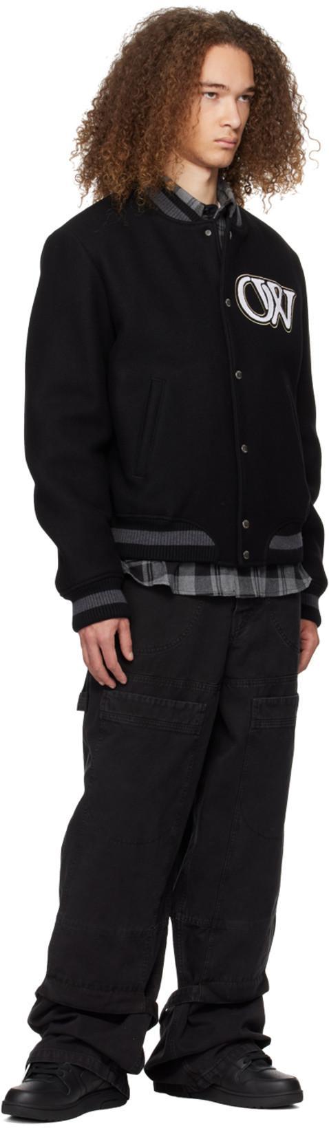 OFF-WHITE Out Of Office Black Low Top Sneakers With Arrow Patch In Leather Man In Multi