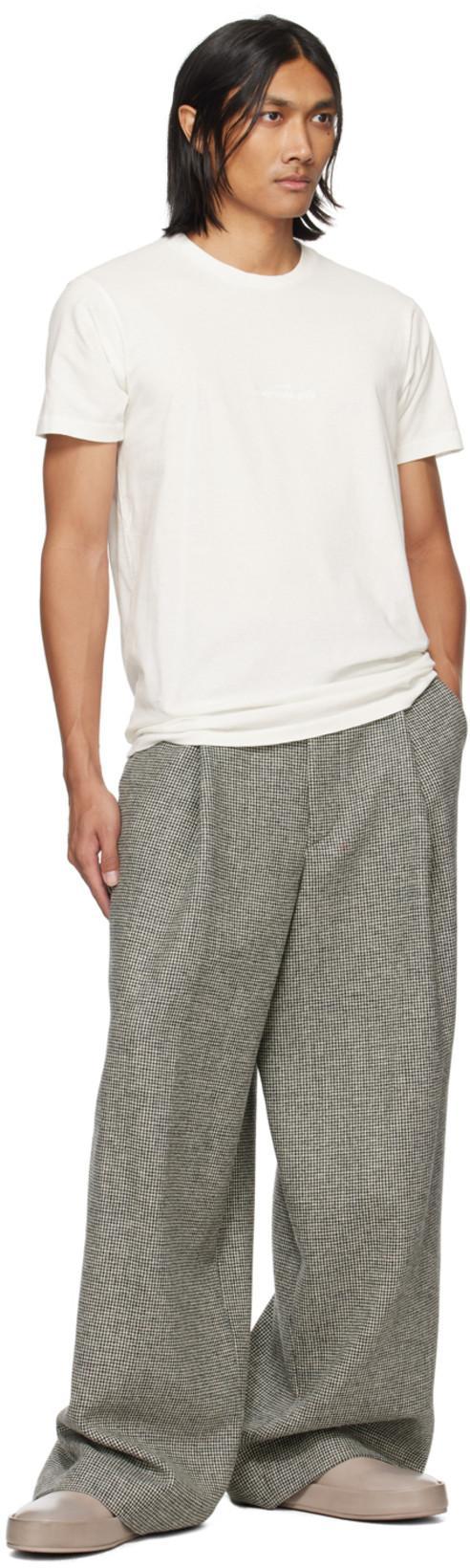 DRIES VAN NOTEN Black & White Check Trousers In 900 Black