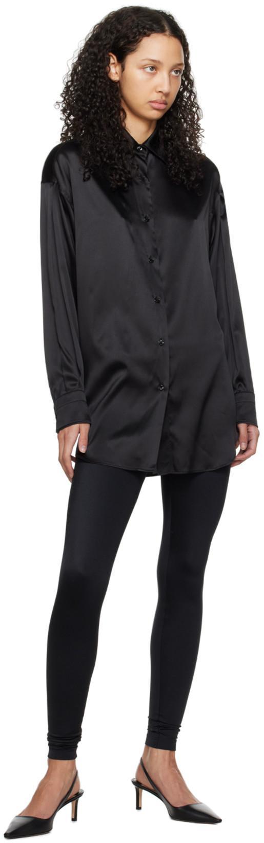 TOM FORD Stretch Lustrous Velour Signature Leggings In Black