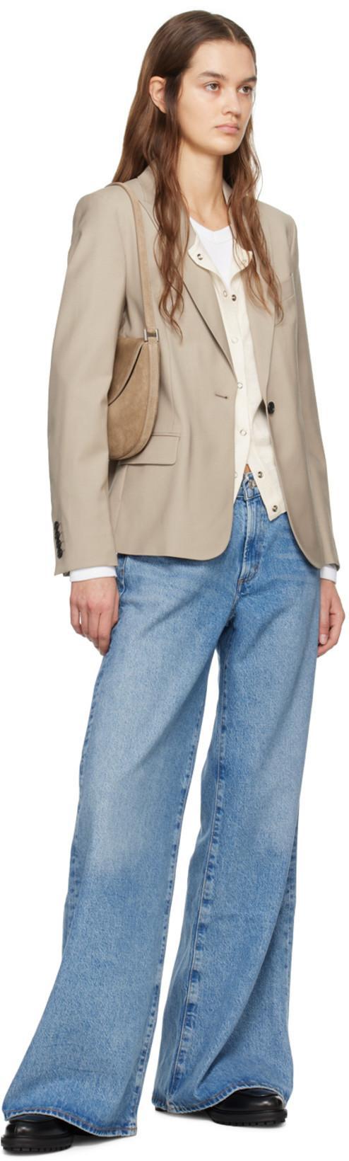 AGOLDE Light Blue Straight Boyfriend Jeans In Denim