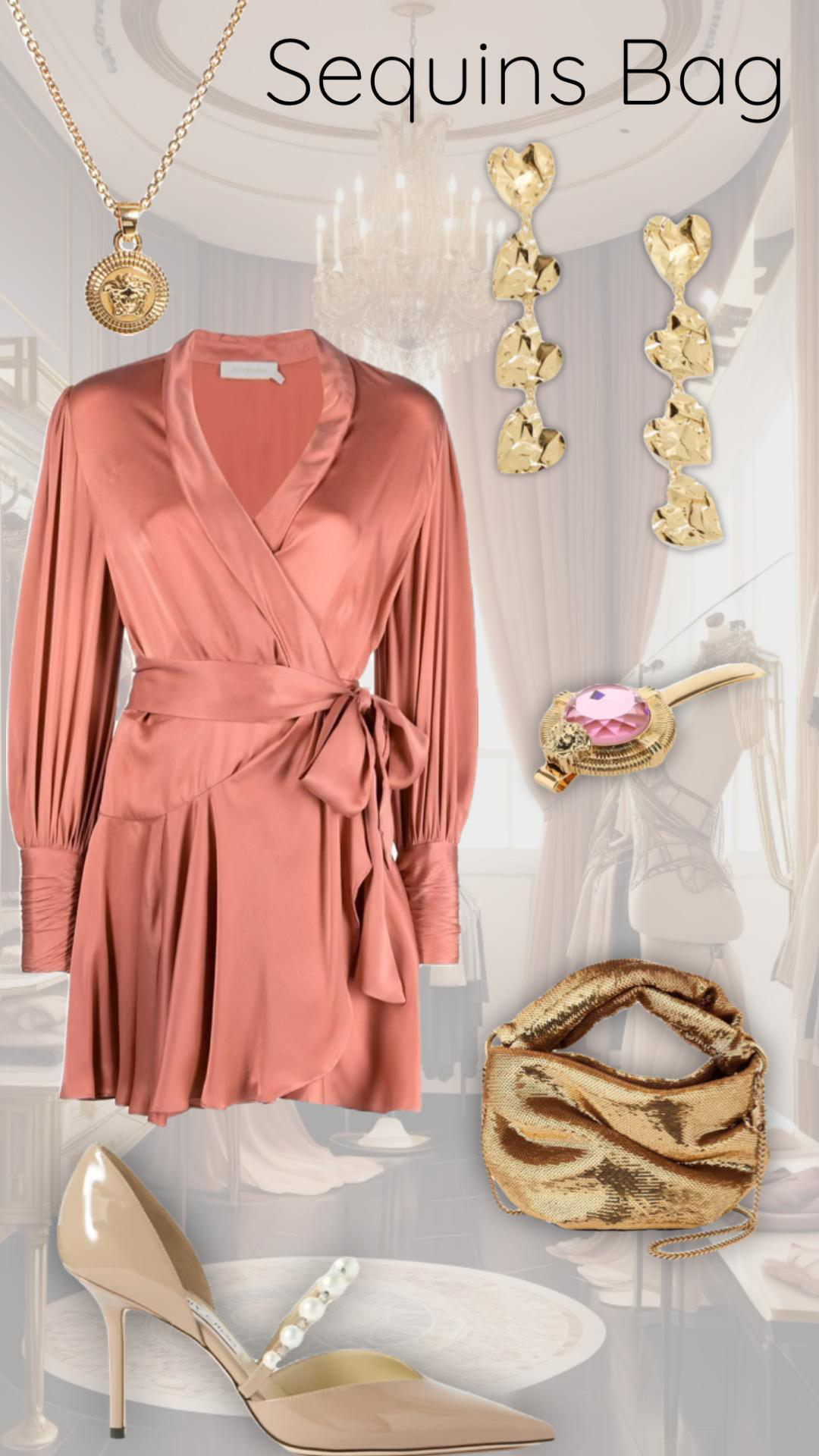 JIMMY CHOO Nude Patent Leather Aurelie 65 Pumps In Pink