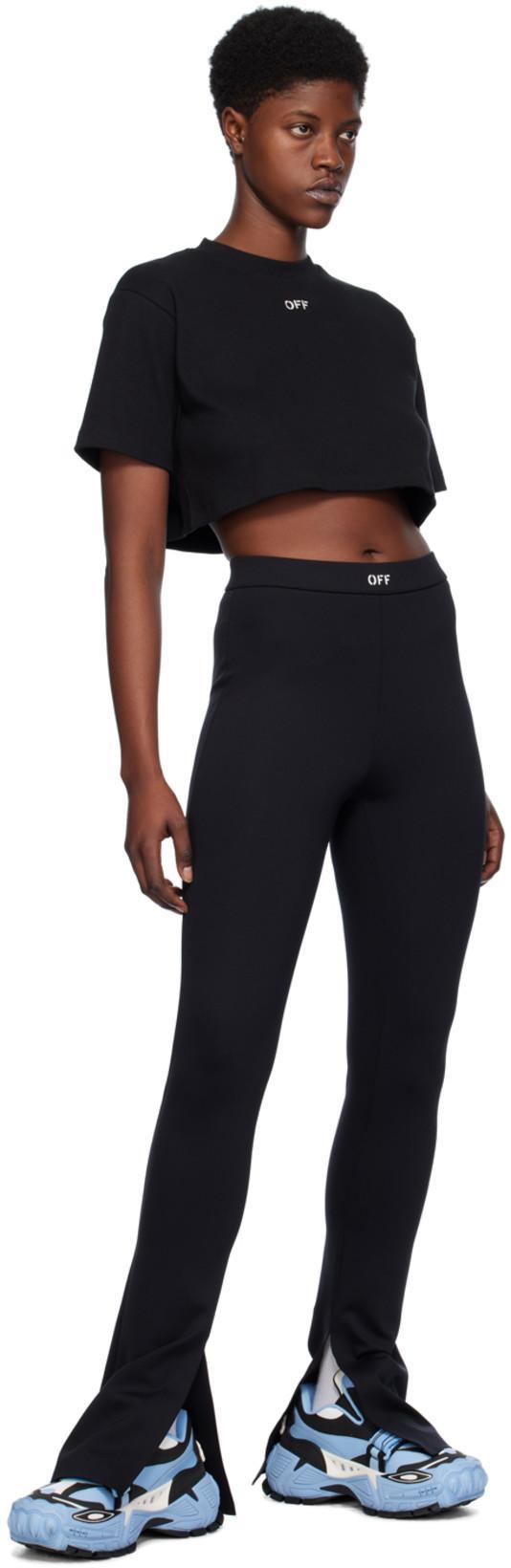 OFF-WHITE Off White Cropped T Shirt With Off Embroidery In Black