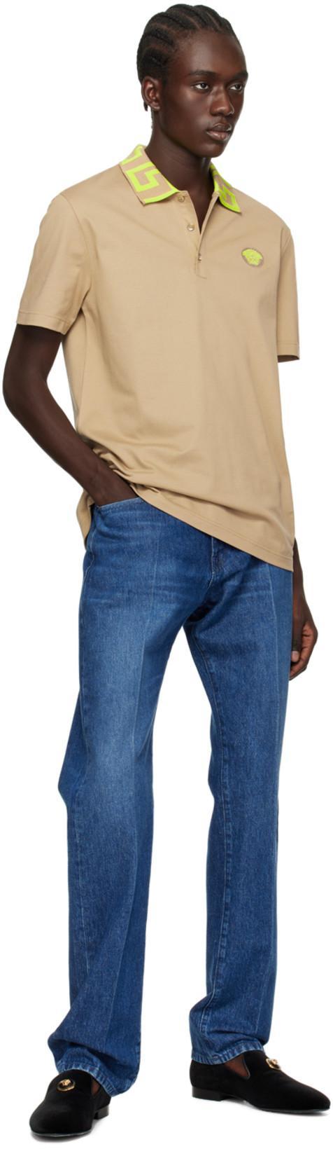 VERSACE Medusa Biggie Relaxed Straight Leg Jeans In Blue