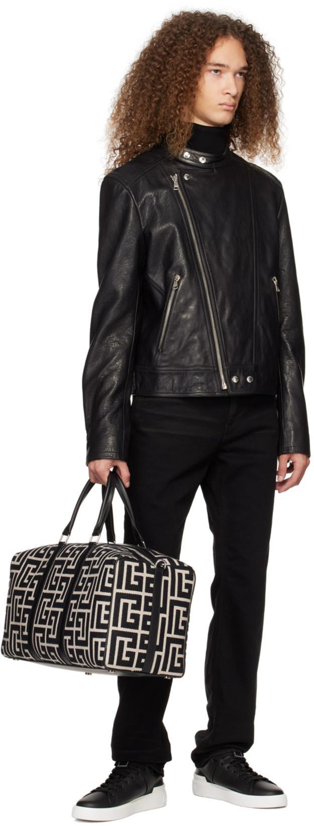 BALMAIN Pb Wool Turtleneck Sweater In Black