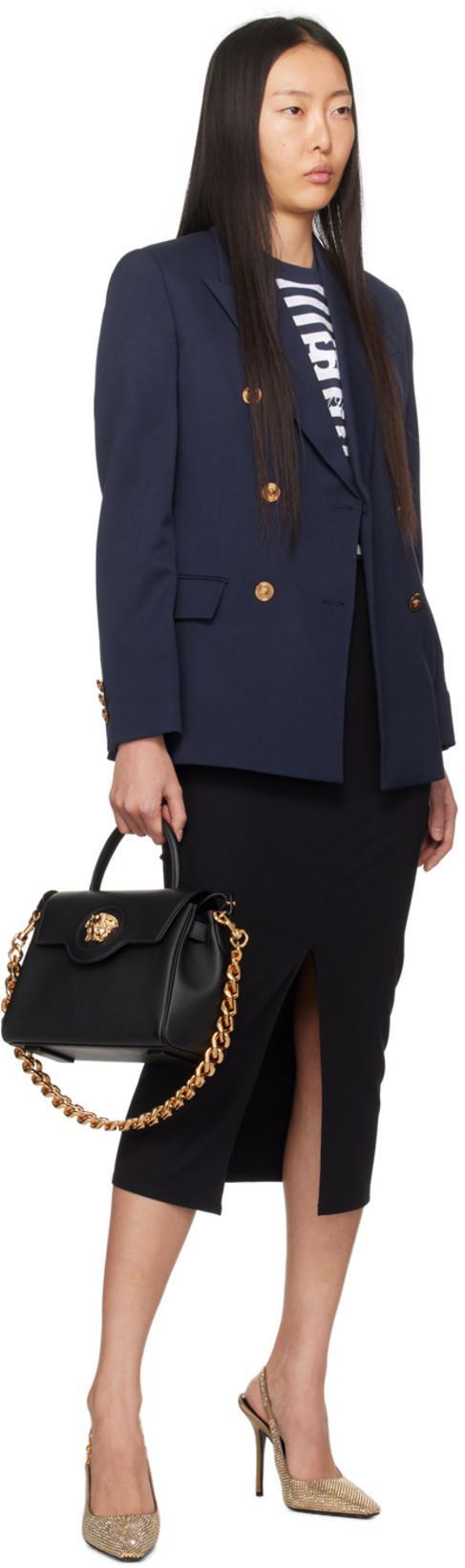 DOLCE & GABBANA Dolce&gabbana Black Wool Blend Midi Pencil Skirt