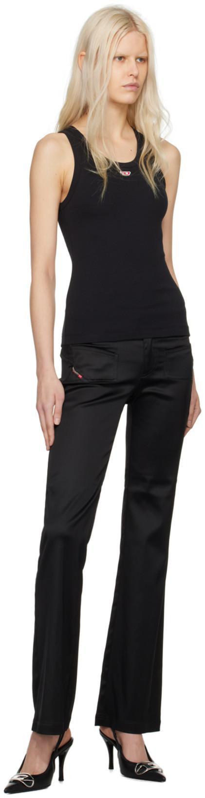 DIESEL Tank Top With Embroidered D Patch In Nero