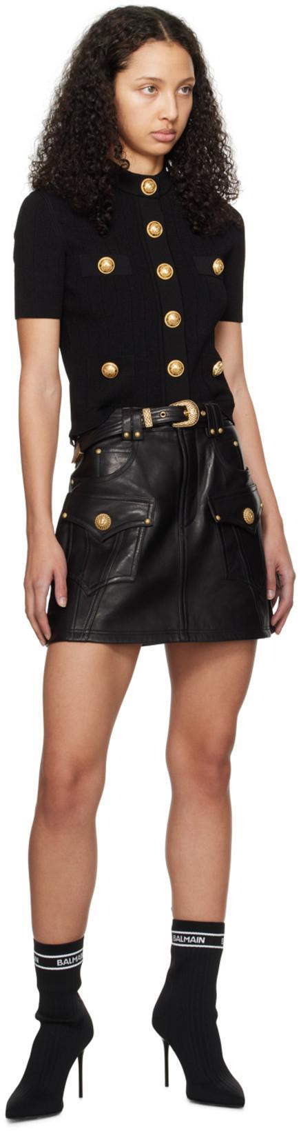 BALMAIN Black Sweaters With Golden Buttons