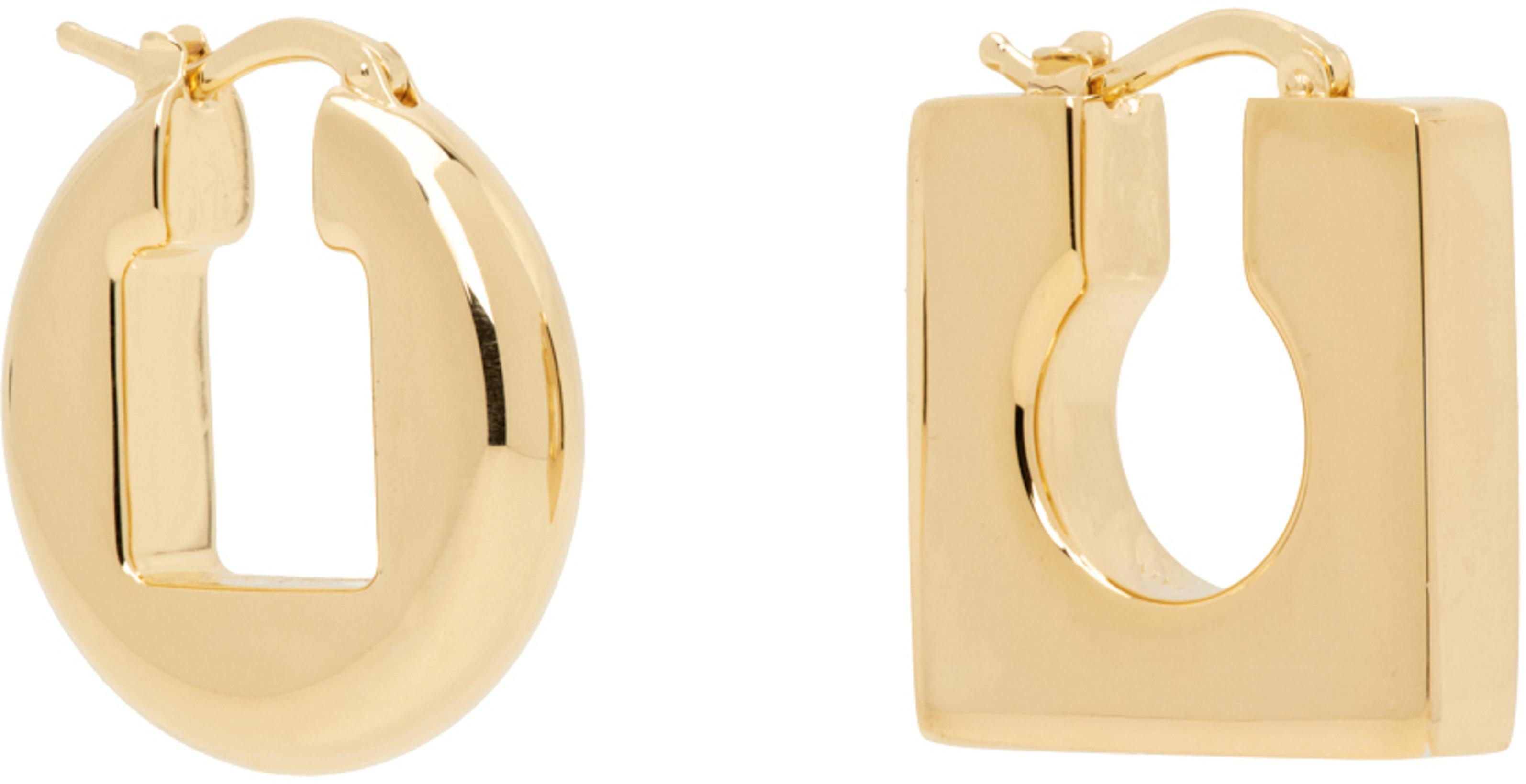 JACQUEMUS Gold Le Chouchou 'les Boucles Rond Carré' Earrings In 270 Light Gold