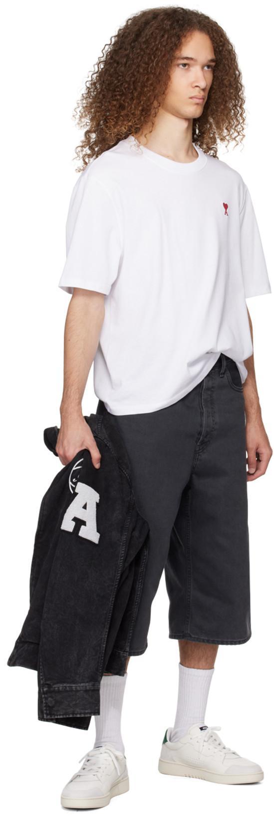 AMI ALEXANDRE MATTIUSSI Ami Paris Ami De Coeur White Oversize T Shirt