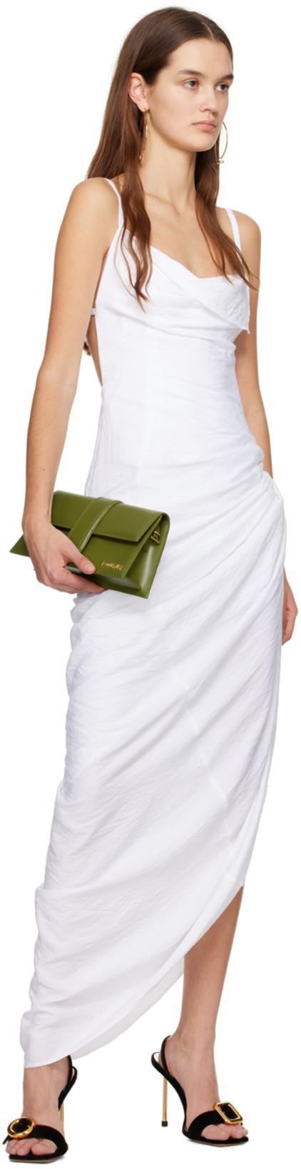 JACQUEMUS Stiletto Heel Leather Open Toe Mules In Black