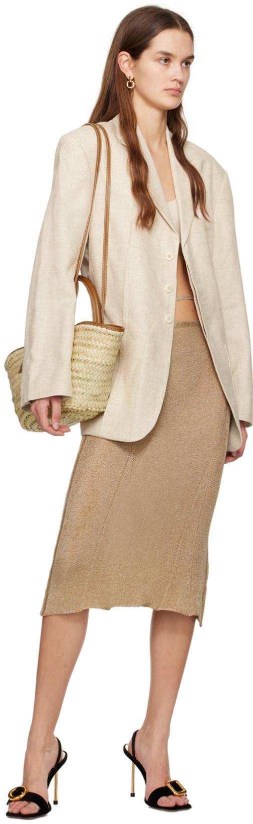 JACQUEMUS Gold Le Chouchou 'les Boucles Rond Carré' Earrings In 270 Light Gold