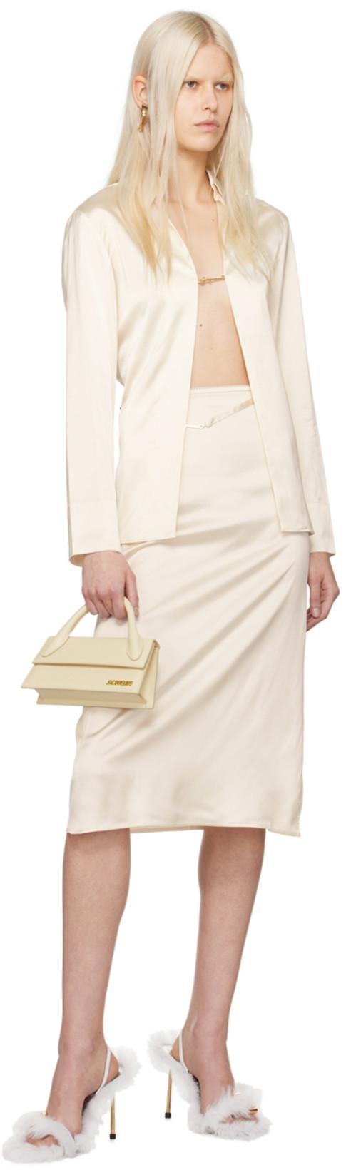 JACQUEMUS Off-white Les Classiques 'le Chiquito Long' Bag In Beige