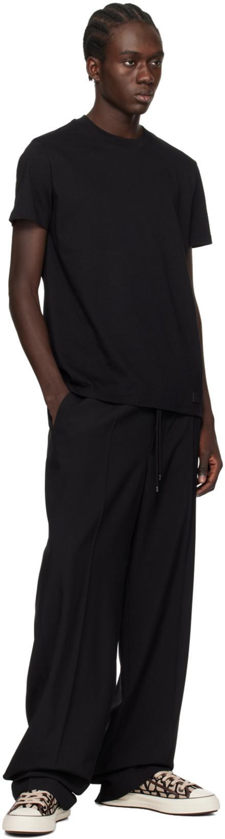 VALENTINO Canvas Iconograph Cotton T-shirt In Black