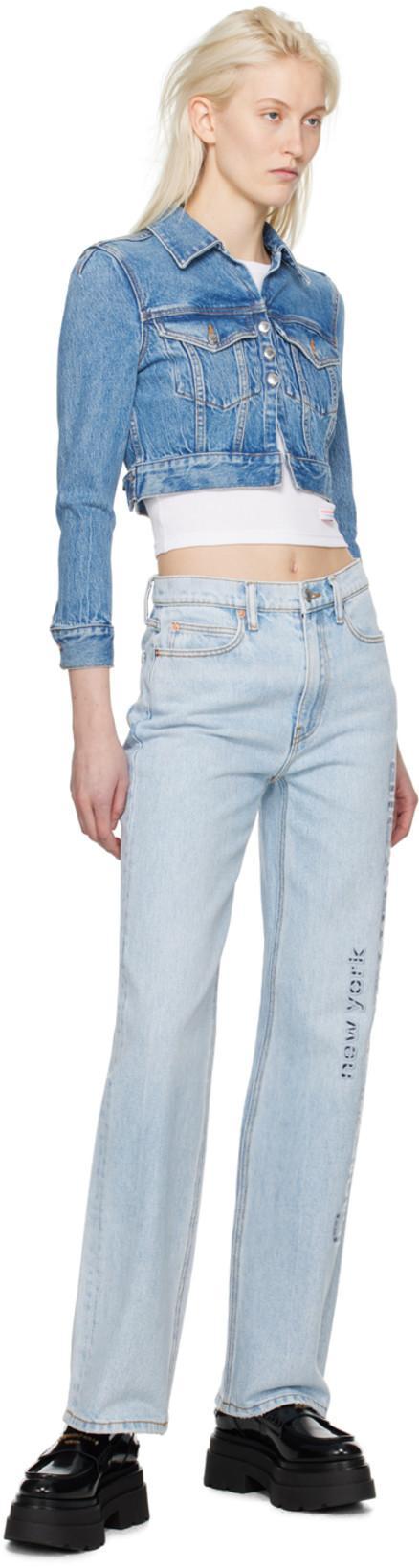 ALEXANDER WANG Shrunken Trucker Cardi In Denim In Blue