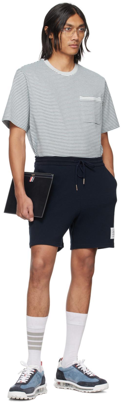 THOM BROWNE Embroidered Cotton Track Shorts In Multicolor