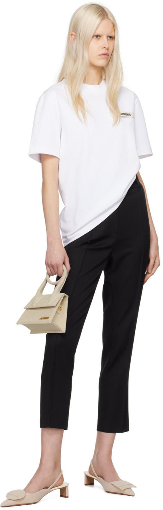 JACQUEMUS Roun Neck Cotton Logo T-shirt In Gray