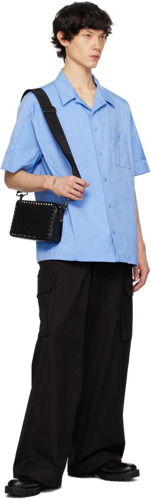 VALENTINO GARAVANI Black Combat Boot In Technical Fabric And Toile Iconographe Calfskin