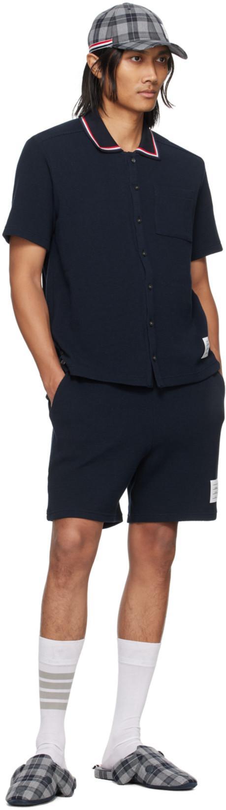 THOM BROWNE Embroidered Cotton Track Shorts In Multicolor