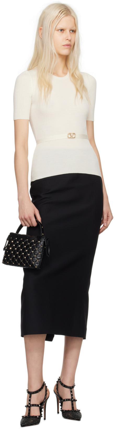 VALENTINO Virgin Wool Longuette Skirt With Slits And Silk Lining In Black