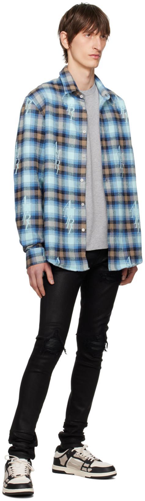 AMIRI Mens Black Skel Top Bandana-print Leather Low-top Trainers