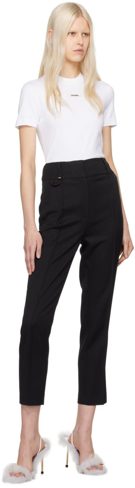 JACQUEMUS Roun Neck Cotton Logo T-shirt In Gray