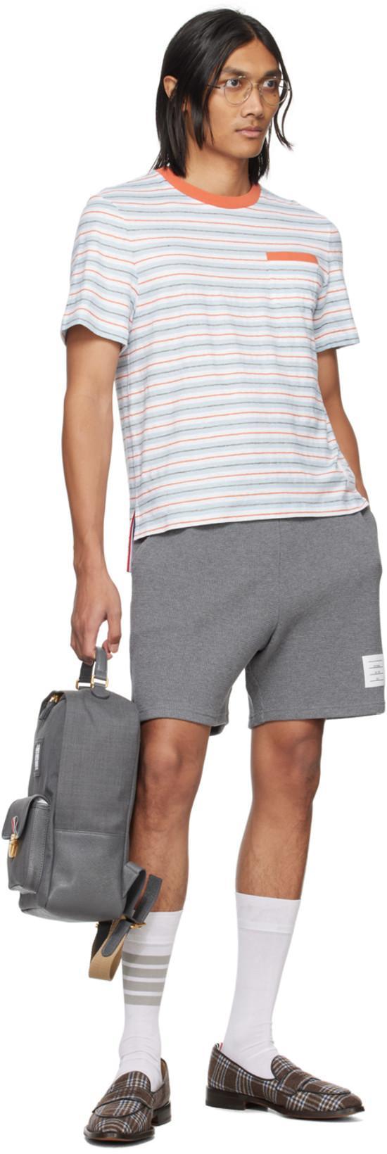 THOM BROWNE School Twill Backpack In Grey