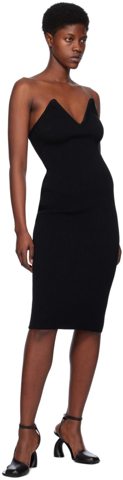COPERNI Knit Sweetheart Bustier Midi Dress In Black