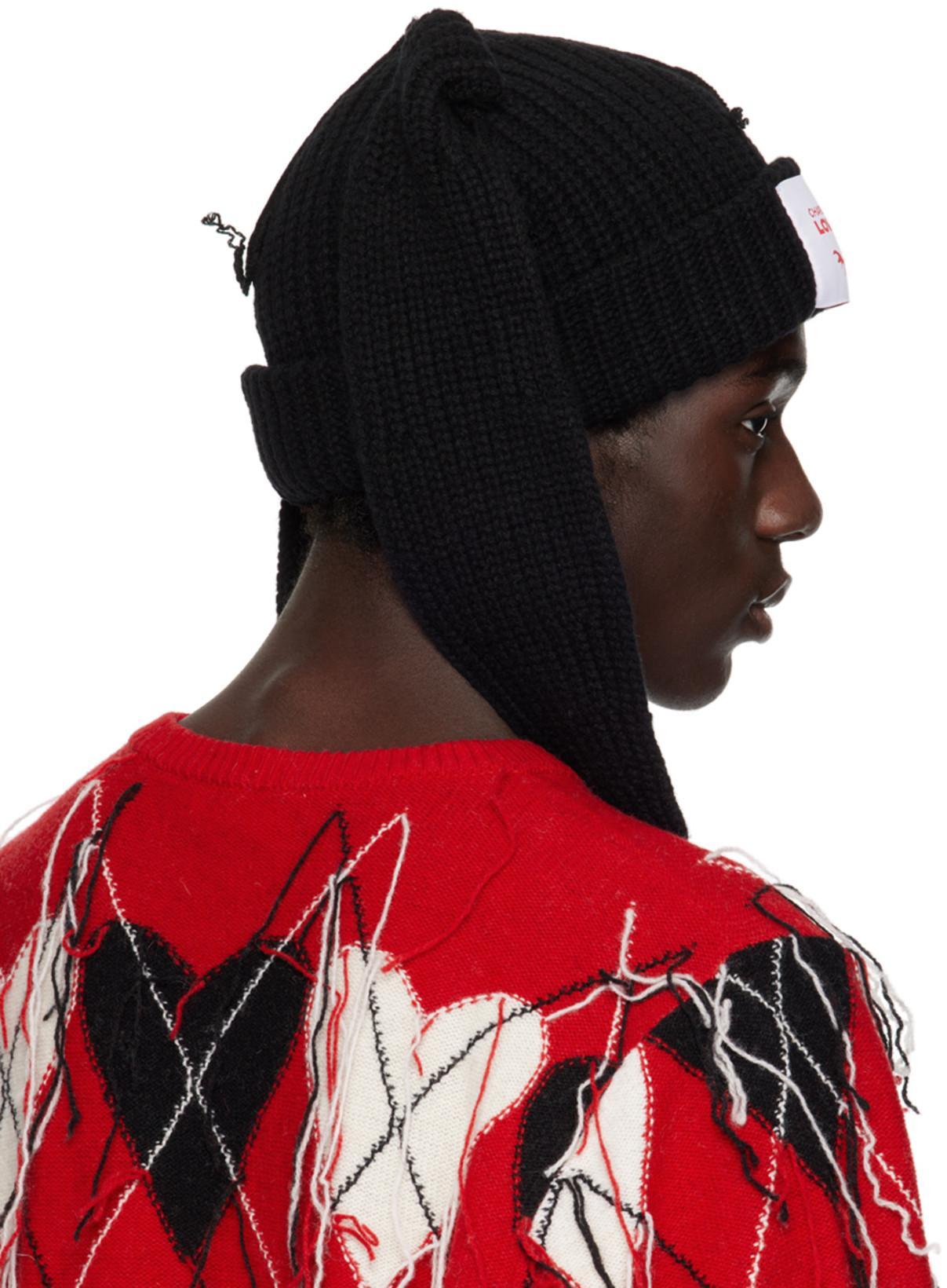 CHARLES JEFFREY LOVERBOY Chunky Rabbit Beanie In Black
