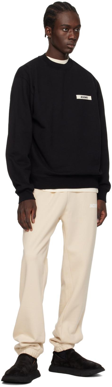 JACQUEMUS Cotton Fabric Hoodie With Long Sleeves In Black