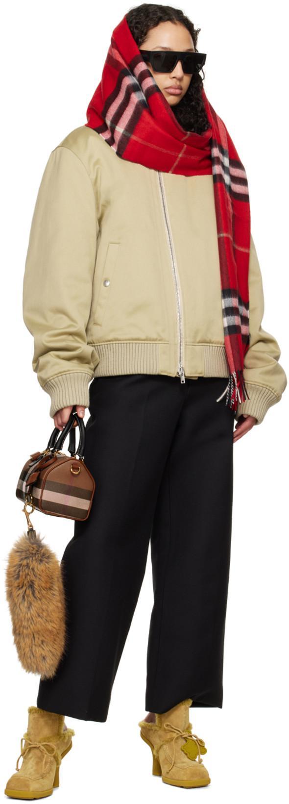 BURBERRY Womens Dark Birch Brown Chk Check-print Mini Woven And Leather Top-handle Bowling Bag