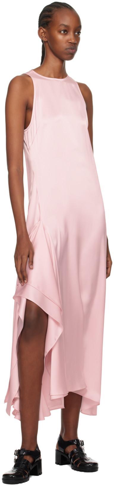 JW ANDERSON Sleeveless Draped Midi Dress In Pink