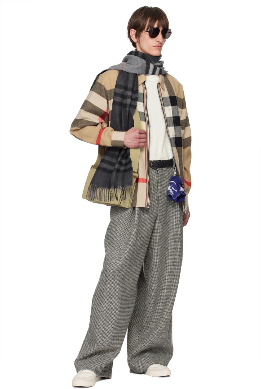 DRIES VAN NOTEN Black & White Check Trousers In 900 Black