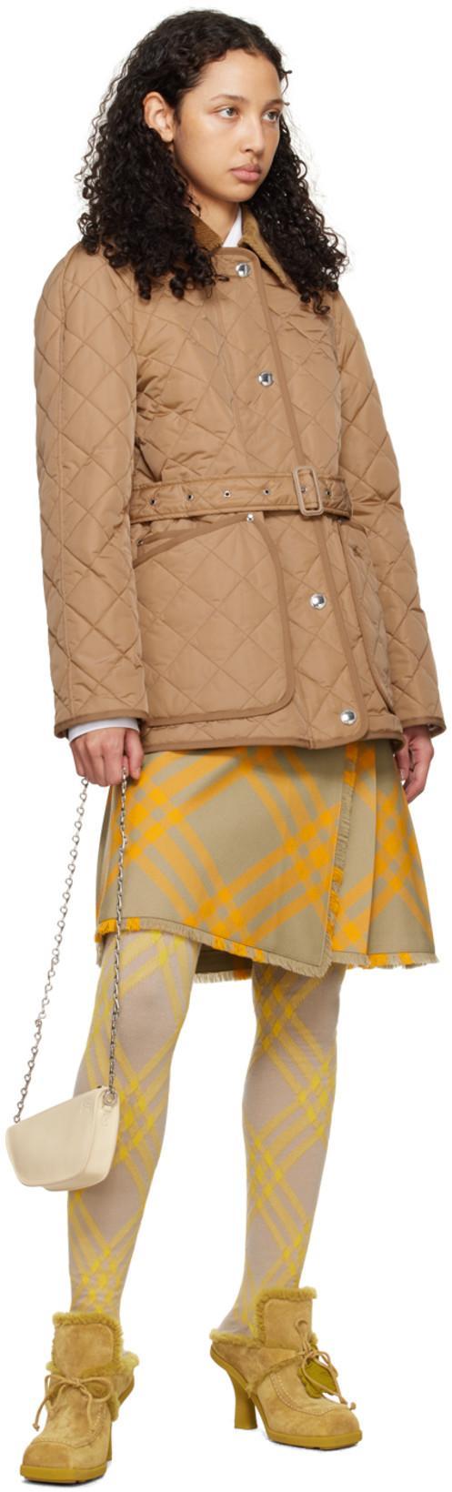 BURBERRY Compact Leather Shield Crossbody In Green