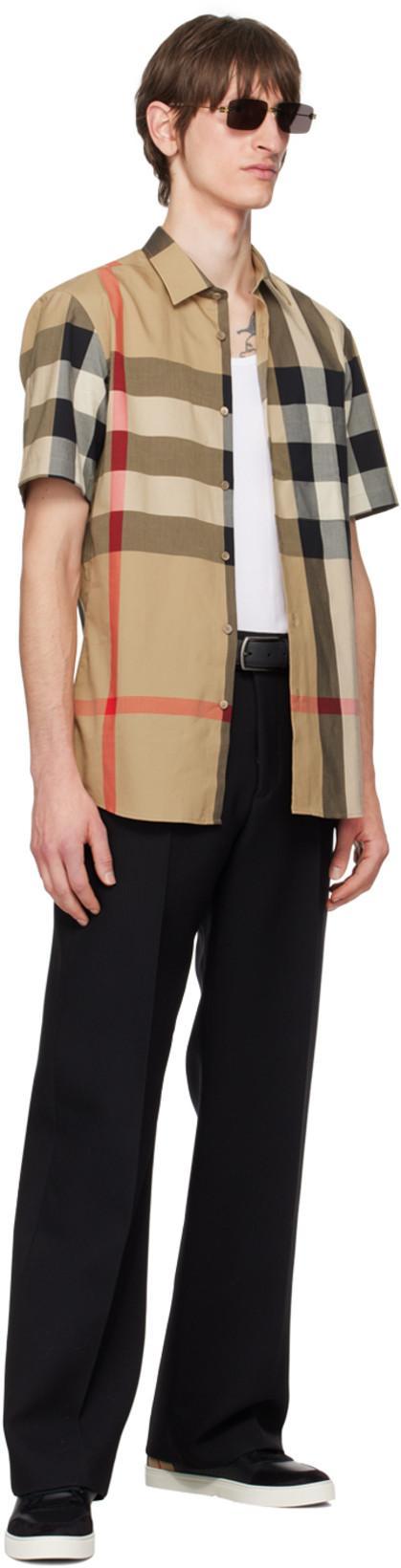 BURBERRY Men Cotton Shirt With Check Print In Multi